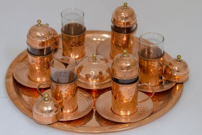 Copper coffee set